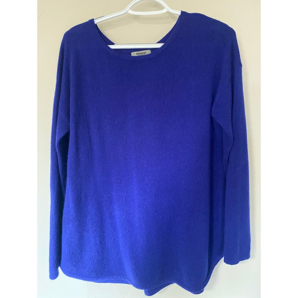 Premise 100% Cashmere Rounded Hem Pleat Back Vintage Sweater Medium